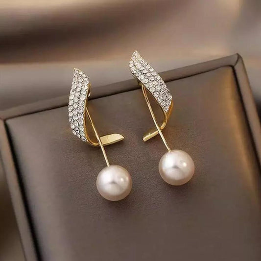 Korean Beautiful Pearl Wing Stud Earrings