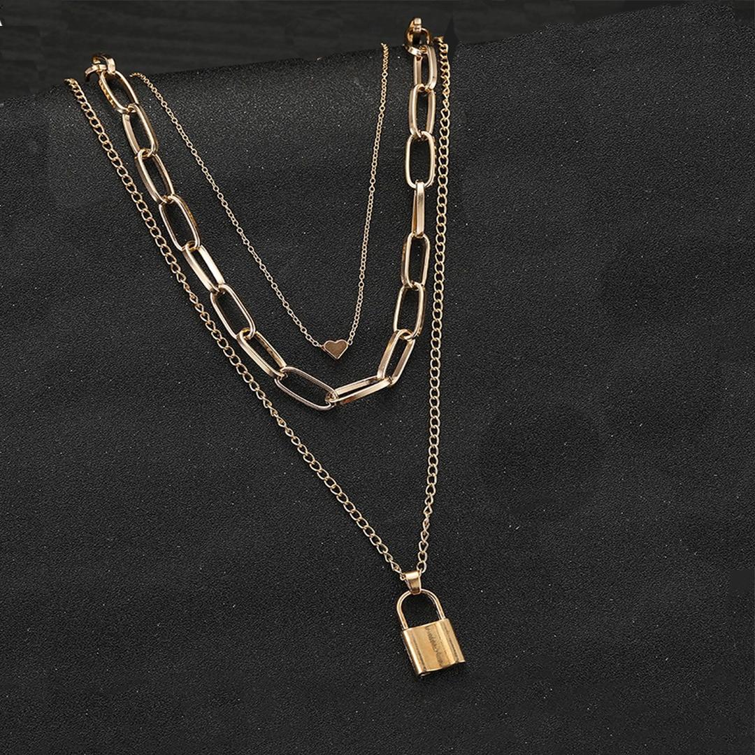 Bold Lock Charm Necklace