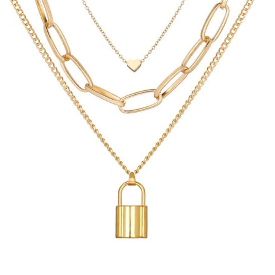 Bold Lock Charm Necklace