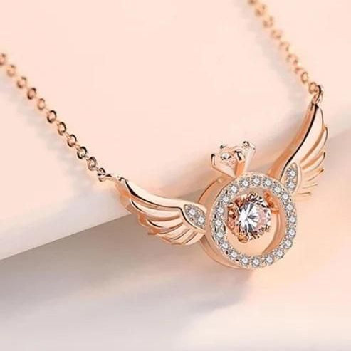 Rose Gold Angel Wings Pendant Chain